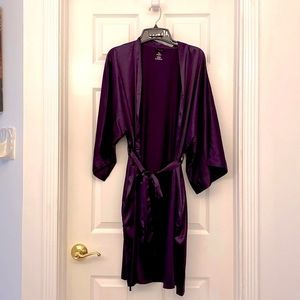 Eggplant Satin Robe 1X
